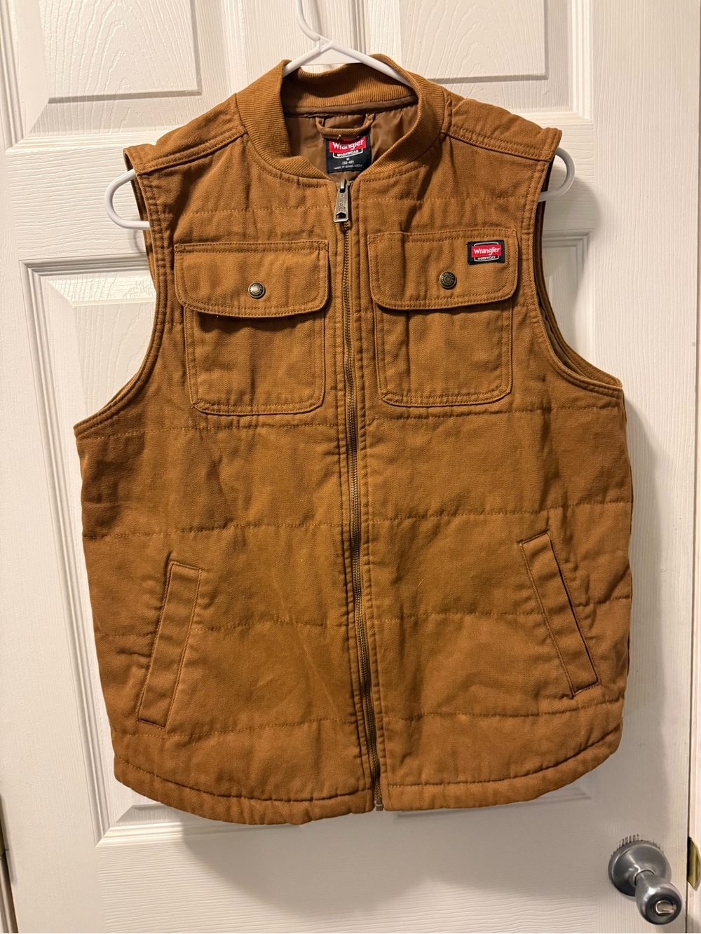 Wrangler Men’s Workwear Tan Quilted Work Vest